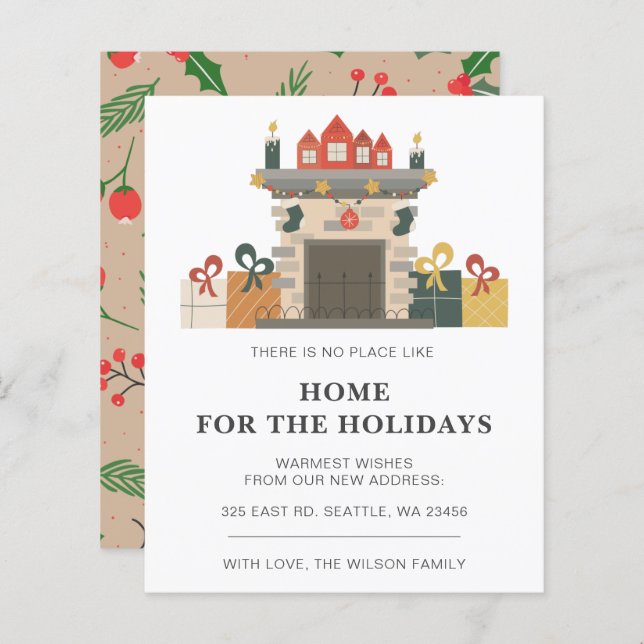 Budget Urlaub Feuerplatz Weve Moving Holiday Card (Vorne/Hinten)