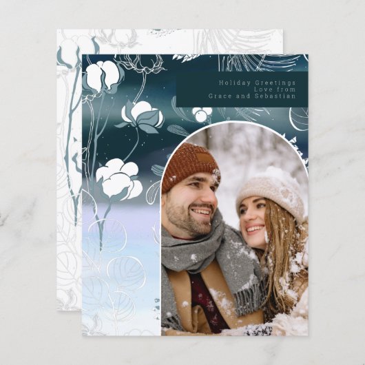 BUDGET Urlaub Winter Botanisches Foto Personalisie (Vorne/Hinten)