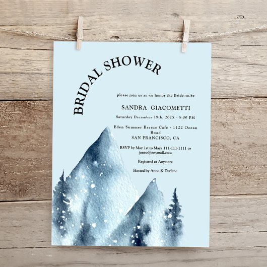 Budget Urlaub Winter Bridal Dusche Einladung