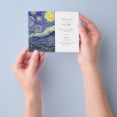 BUDGET Van Gough Starry Night Wedite Einladung QR  Flyer (Gruppe)
