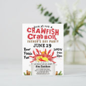 BUDGET Vatertag Crawfish Boil Party Einladung (Stehend Vorderseite)