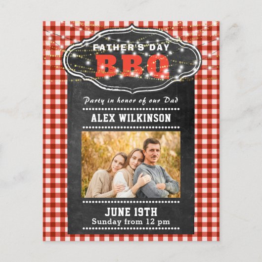 BUDGET Vatertag Roter Karierter Chalk-GRILLEN lade (Vorderseite)