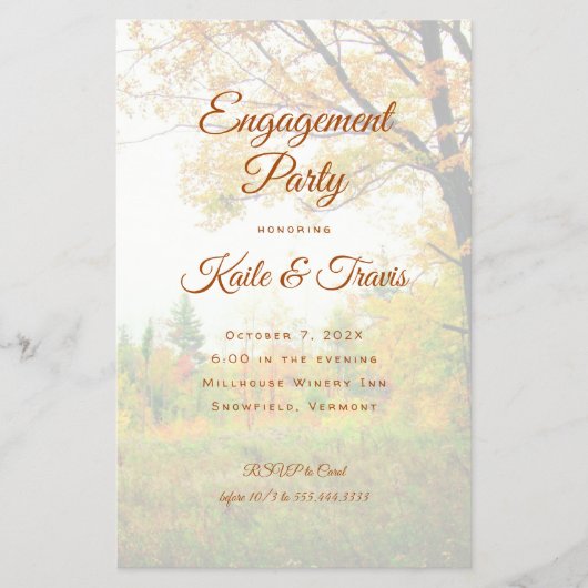 Budget Verlobung Dusche Herbstsonne Einladung Flyer (Vorne)