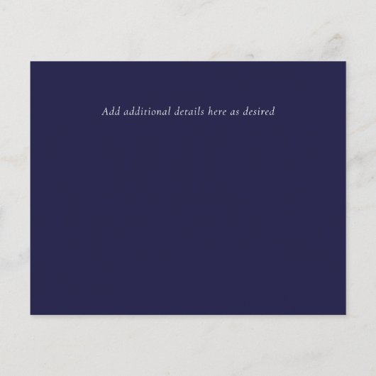 BUDGET Verlobung Foto Save the Date Navy Blue (Rückseite)