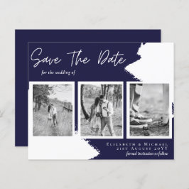 BUDGET Verlobung Foto Save the Date Navy Blue