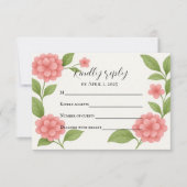 Budget Vibranly Pink Hydrangea RSVP Card (Vorderseite)