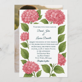 Budget Vibranntes rosa Foto Hochzeitsempfehlung Einladung