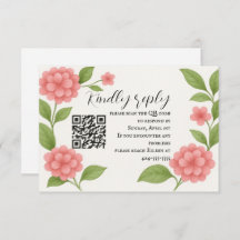 Budget Vibranntrosa QR Code RSVP Card