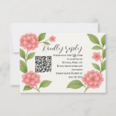 Budget Vibranntrosa QR Code RSVP Card Karte (Vorderseite)