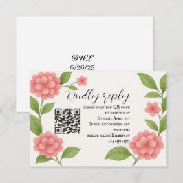 Budget Vibranntrosa QR Code RSVP Card Karte
