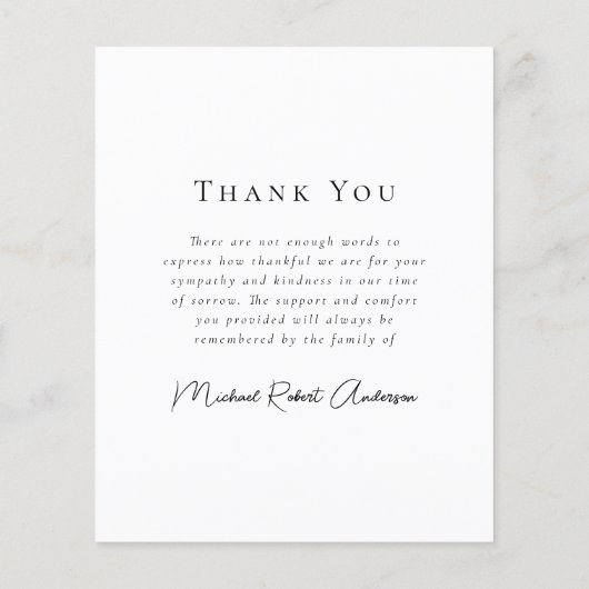 Budget Vier Foto Beerdigung Danke Flyer (Hinten)