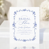 Budget Viktorianisch Blue Bridal Dusche Einladung Flyer