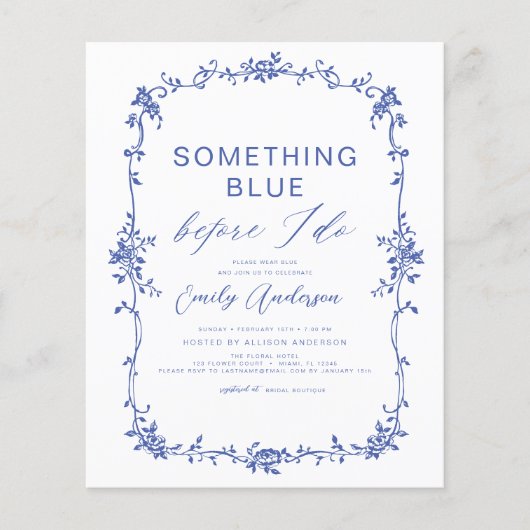 Budget Viktorianisch etwas Blauer Aufruf Flyer (Vorne)