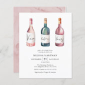 Budget Vino vor Vows Bridal Dusche Einladung (Vorne/Hinten)