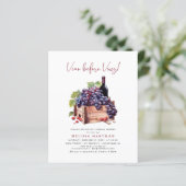Budget Vino vor Vows Bridal Dusche Einladung (Stehend Vorderseite)