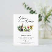 Budget Vino vor Vows Weinkeller Einladung (Stehend Vorderseite)