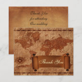 Budget Vintag Map Wedding Dankeschön Karten (Vorne/Hinten)