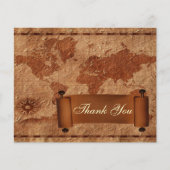 Budget Vintag Map Wedding Dankeschön Karten (Vorderseite)