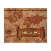 Budget Vintag Map Wedding Dankeschön Karten