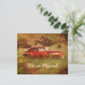 Budget Vintag Red Car Antique Rustic New Zuhause (Stehend Vorderseite)