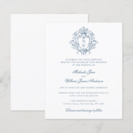 Budget Vintag Regency Wappen Hochzeitseinladung