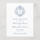 Budget Vintag Regency Wappen Wedding Save the Date (Vorderseite)