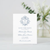 Budget Vintag Regency Wappen Wedding Save the Date (Stehend Vorderseite)