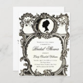 Budget Vintag Rokoko Regency Brautparty Einladung (Vorne/Hinten)