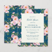 Budget Vintag Romantisches Florals Blue Brautparty (Vorne/Hinten)