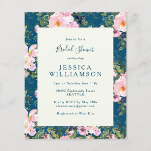 Budget Vintag Romantisches Florals Blue Brautparty