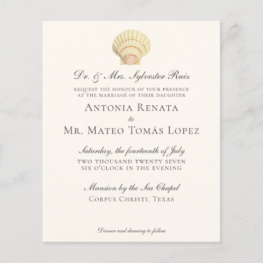 BUDGET Vintag Scallop Single Seashell Wedding (Vorderseite)