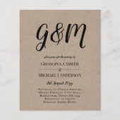 Budget Vintag Typografy Foto Wedding INVITE (Vorderseite)