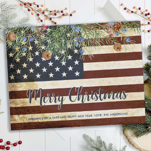 Budget Vintage Amerikanische Flagge Patriotisches Postkarte