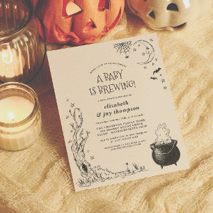 Budget Vintage Baby Is Brewing Baby Shower-Einladu
