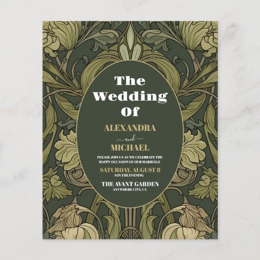 Budget Vintage Floral Art Nouveau Wedding (Vorderseite)