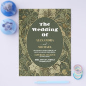 Budget Vintage Floral Art Nouveau Wedding Flyer (Einzeln)