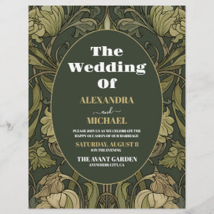 Budget Vintage Florale Art Nouveau Hochzeit Flyer