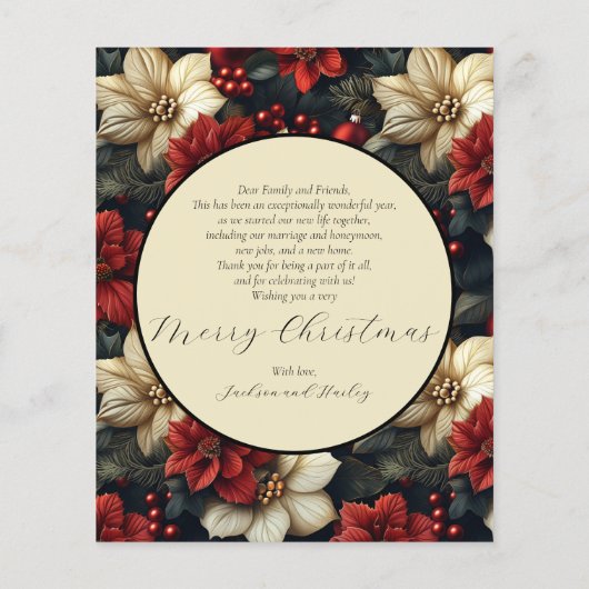 Budget Vintage florale Weihnachtskarte (Rückseite)