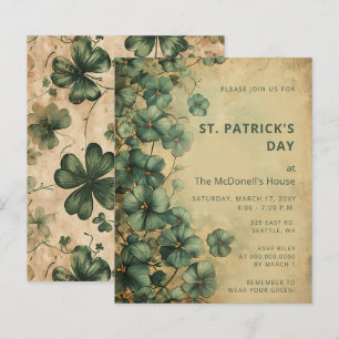Budget Vintage Grüne St. Patricks Day Einladung