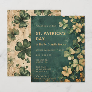 Budget Vintage Grüne St. Patricks Day Einladung