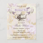 Budget Vintage Lila Bridal Tee Party Einladung (Vorderseite)