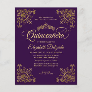 Budget Vintage Lila Goldrahmen Quinceanera