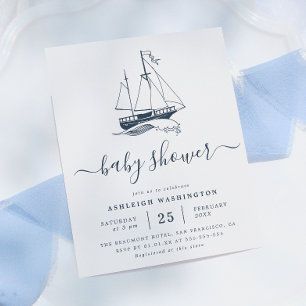 Budget Vintage Navy Ship Nautical Baby Shower