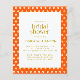 Budget Vintage Orange Gänseblümchen Hochzeitsdusch