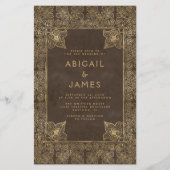 Budget Vintage Rahmen Braungold QR Code Hochzeit (Vorderseite)