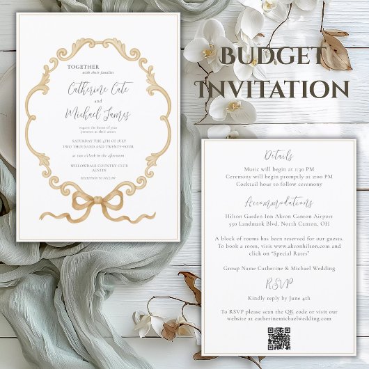 Budget Vintage Rahmen Elegante Hochzeit Einladung