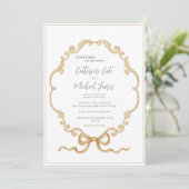 Budget Vintage Rahmen Elegante Hochzeit Einladung (Stehend Vorderseite)