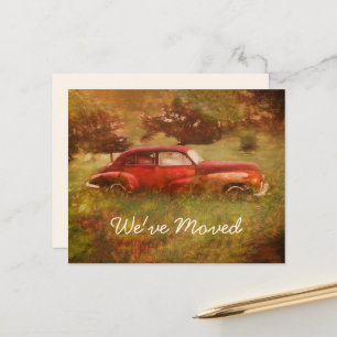 Budget Vintage rotes Auto Antiqu Rustikal Neues Zu