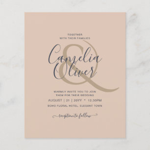 BUDGET Vintage-Script Einfache Et-Zeichen-Hochzeit Flyer