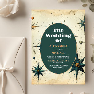 Budget Vintage Wasserfarbe Himmelhochzeit Flyer